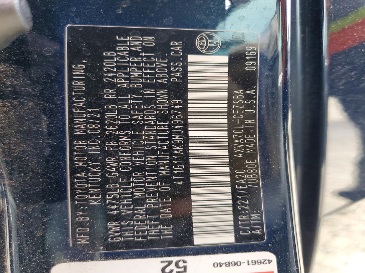 2021 TOYOTA CAMRY SE photo 14