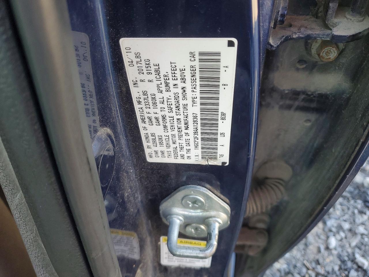 2010 HONDA ACCORD LX photo 23