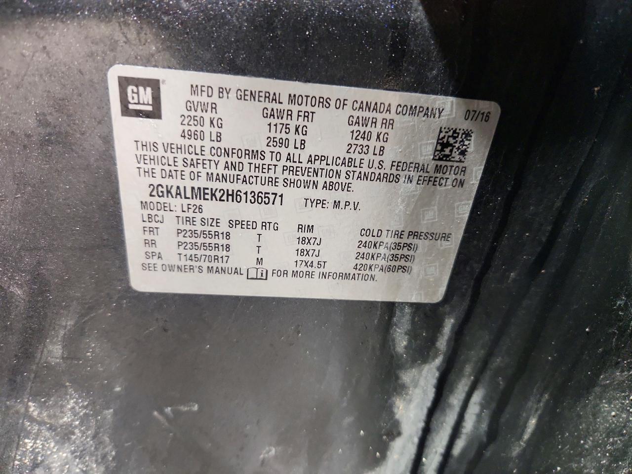 2017 GMC TERRAIN SLE photo 13