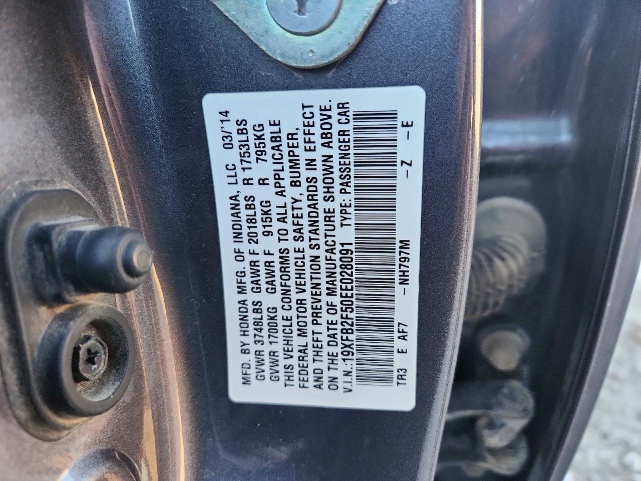 2014 HONDA CIVIC LX photo 12