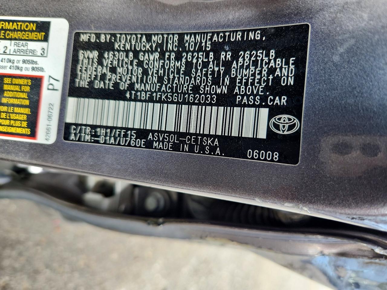 2016 TOYOTA CAMRY SE photo 23