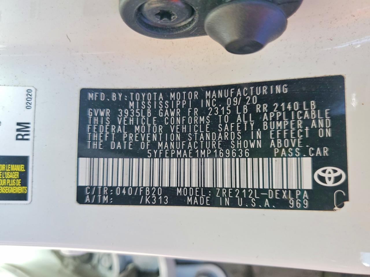 2021 TOYOTA COROLLA LE photo 23