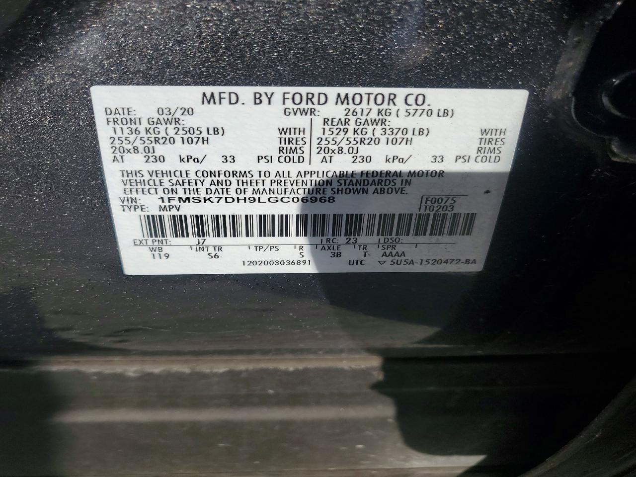 2020 FORD EXPLORER XLT photo 25