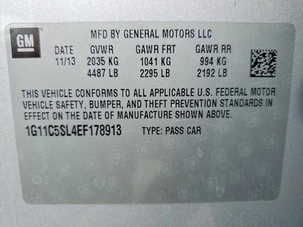 2014 CHEVROLET MALIBU 1LT photo 34