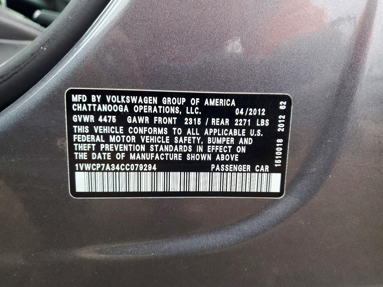 2012 VOLKSWAGEN PASSAT SEL photo 33