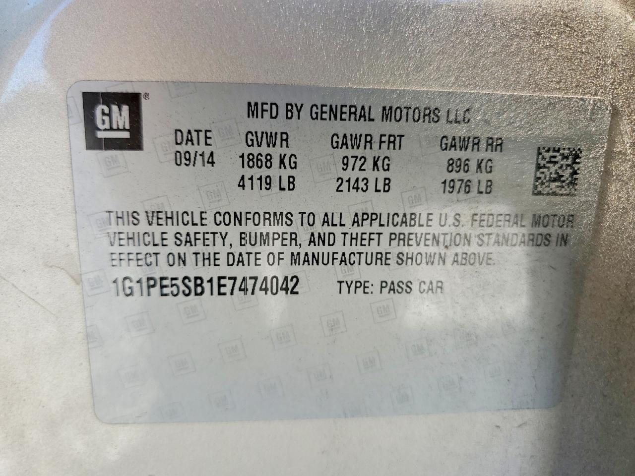 2014 CHEVROLET CRUZE LT photo 25