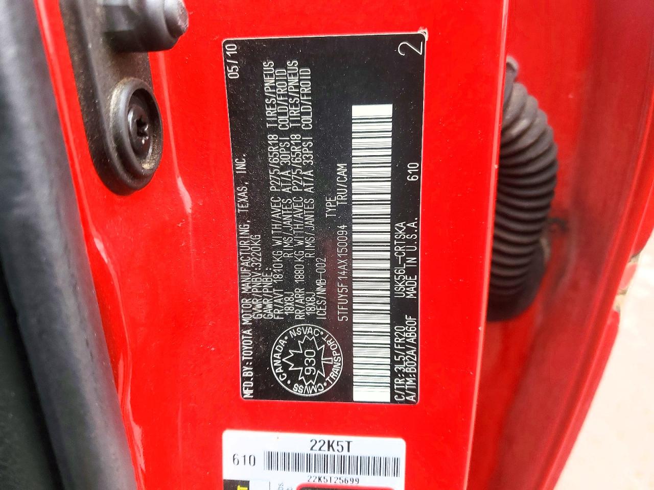 2010 TOYOTA TUNDRA GRADE photo 34