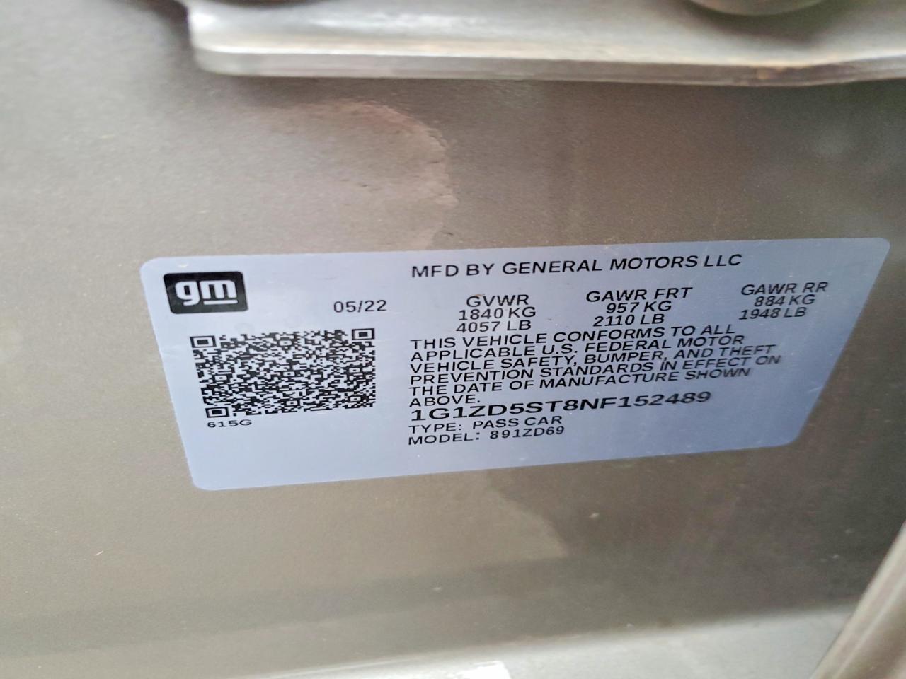 2022 CHEVROLET MALIBU LT photo 12