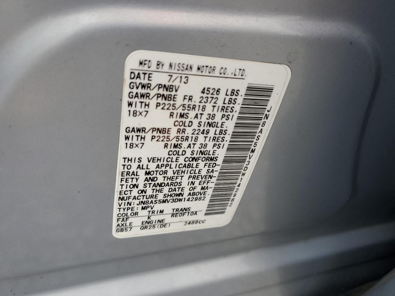 2013 NISSAN ROGUE S photo 37