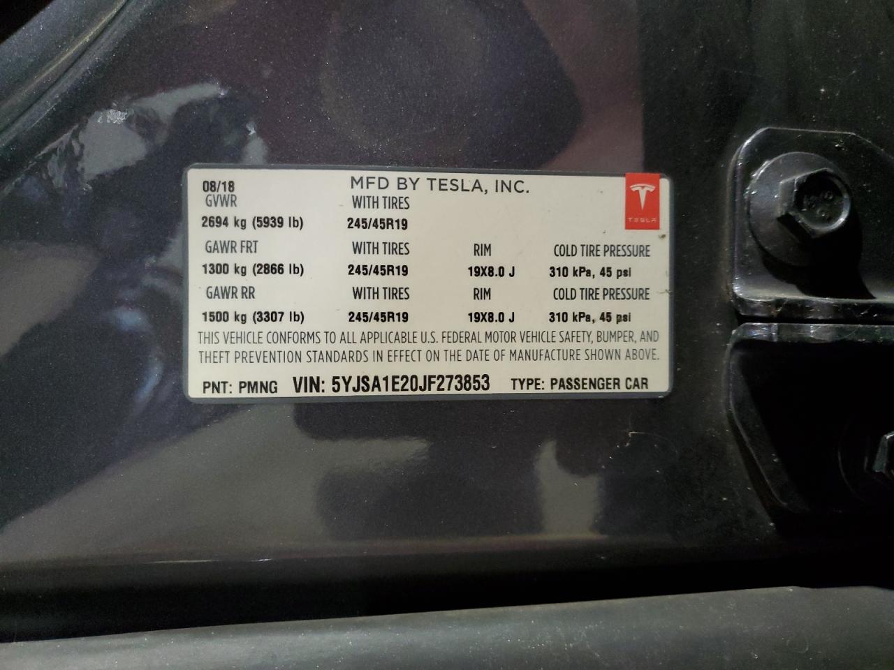 2018 TESLA MODEL S photo 37