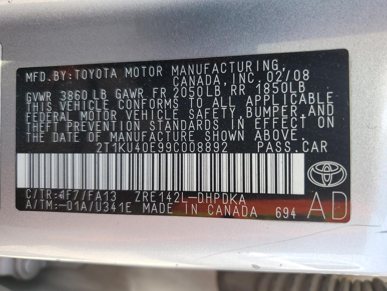 2009 TOYOTA COROLLA MATRIX photo 12