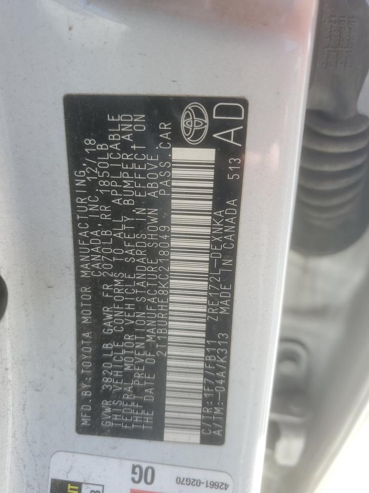 2019 TOYOTA COROLLA LE photo 12