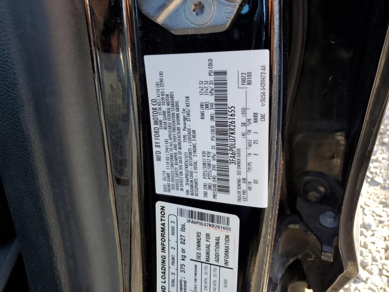 2019 FORD FUSION SE photo 23