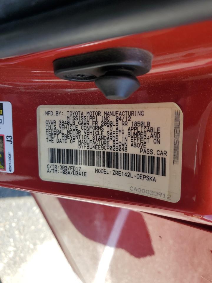 2012 TOYOTA COROLLA photo 13