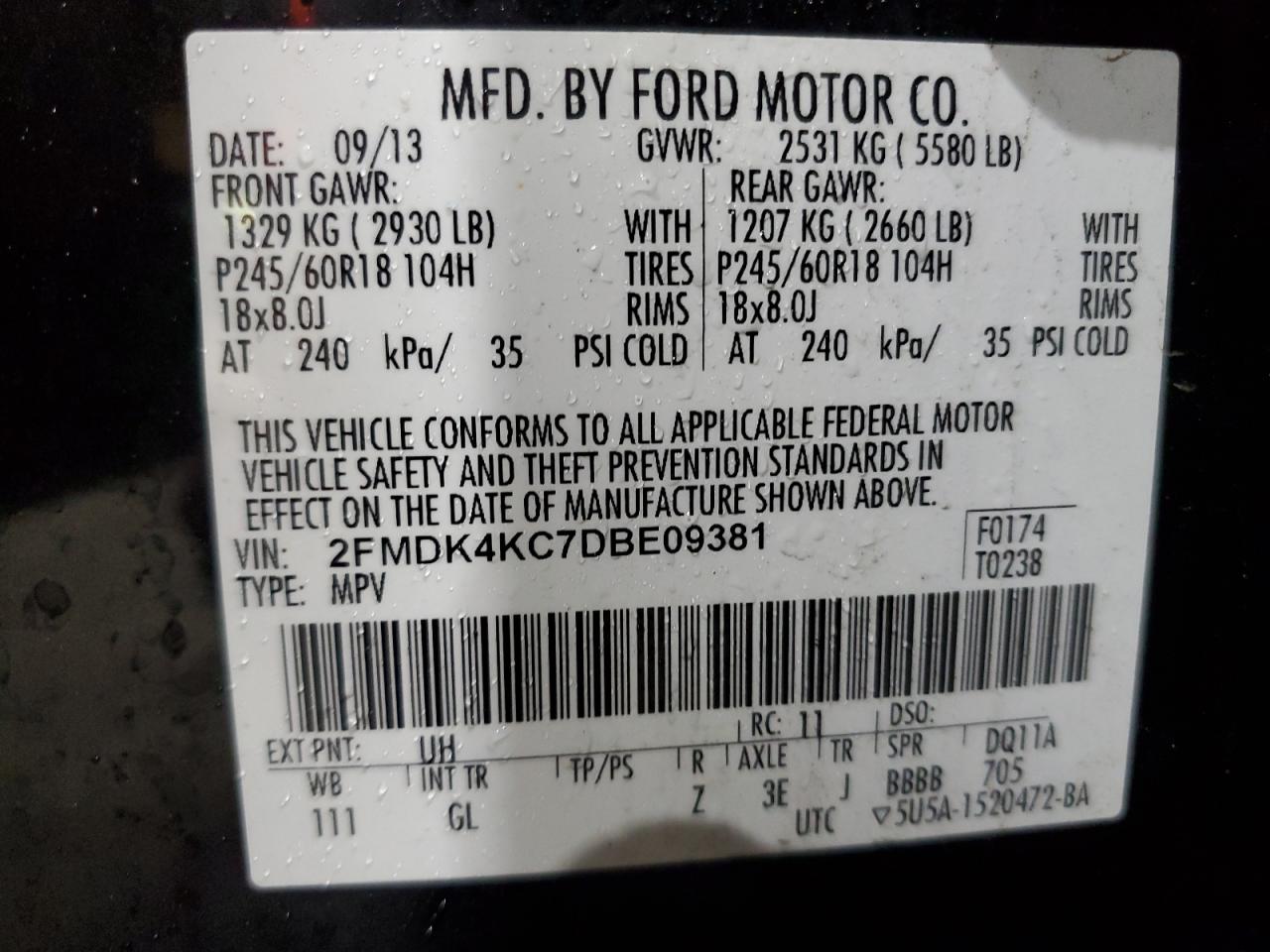 2013 FORD EDGE LIMITED photo 37