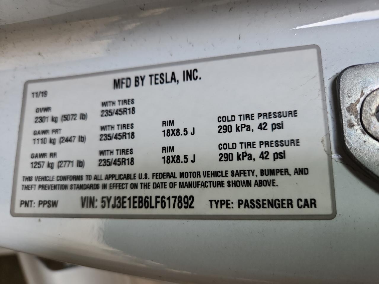 2020 TESLA MODEL 3 photo 25