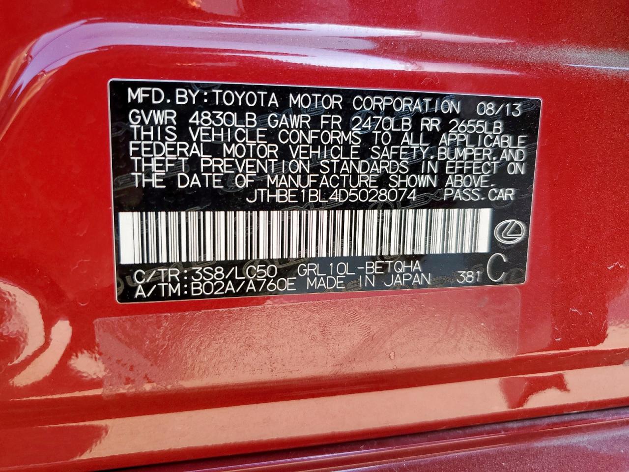 2013 LEXUS GS 350 photo 13