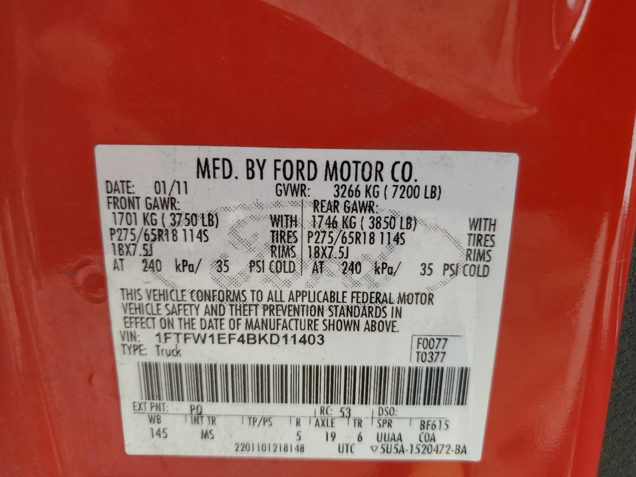 2011 FORD F150 SUPERCREW photo 34
