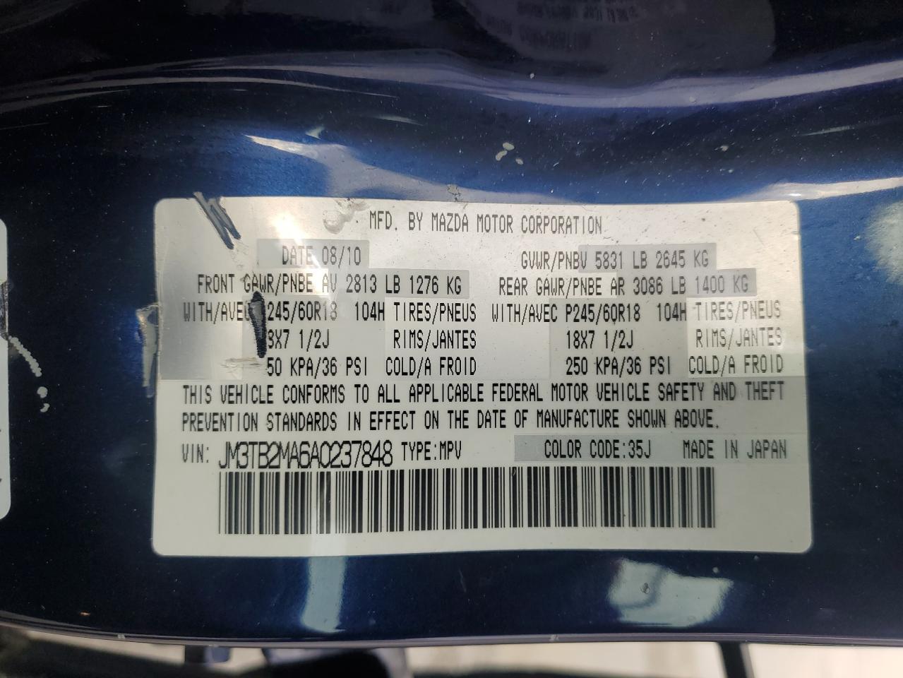 2010 MAZDA CX-9 photo 14