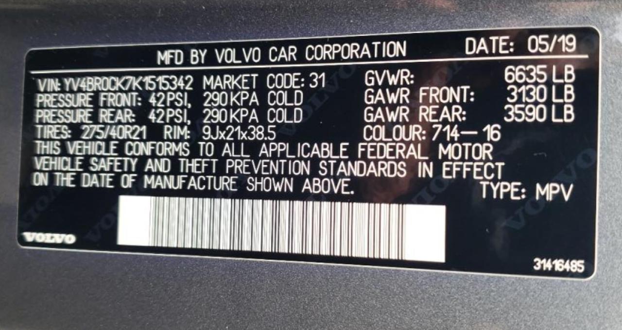 2019 VOLVO XC90 T8 MOMENTUM photo 25