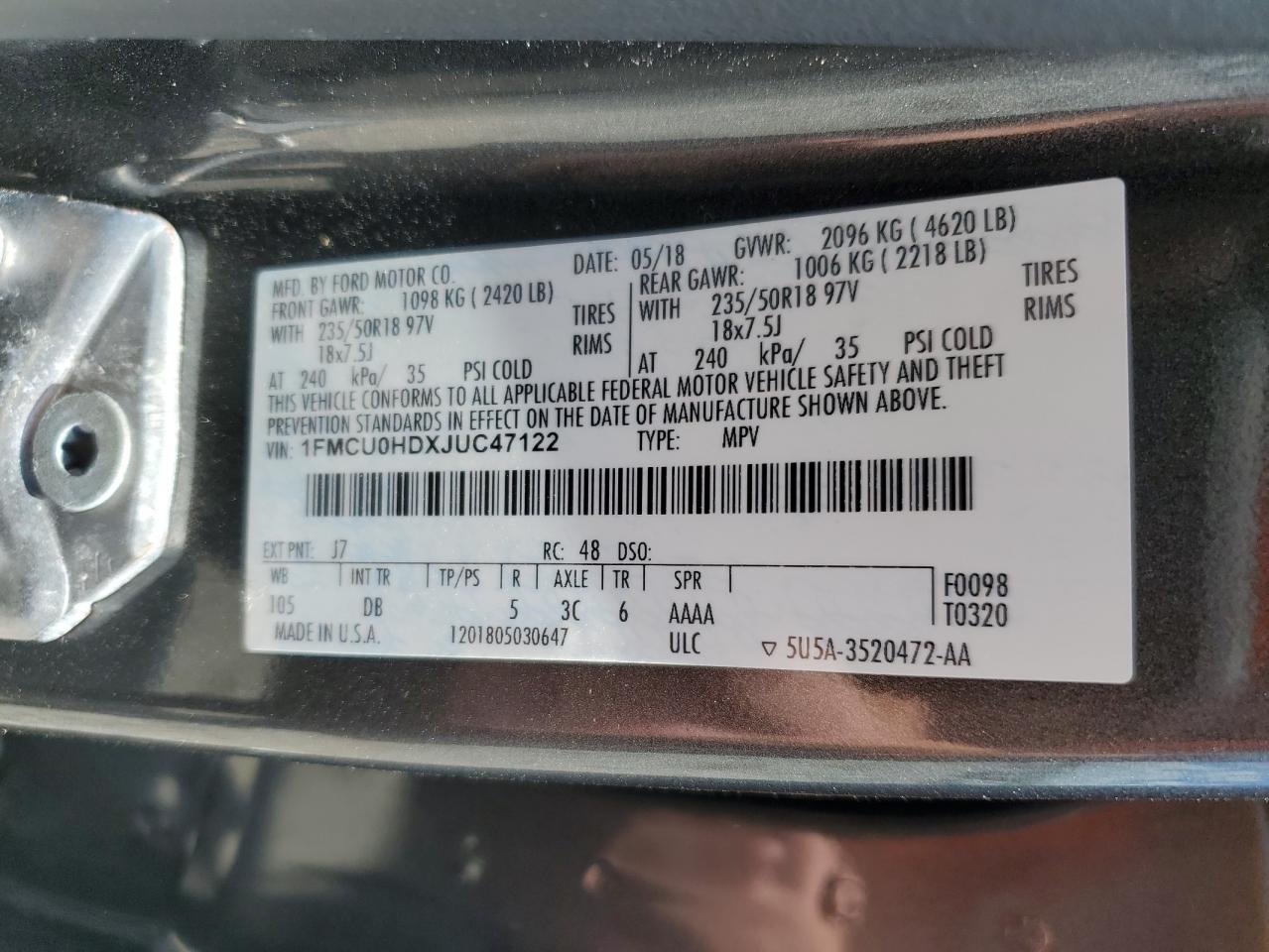 2018 FORD ESCAPE SEL photo 23