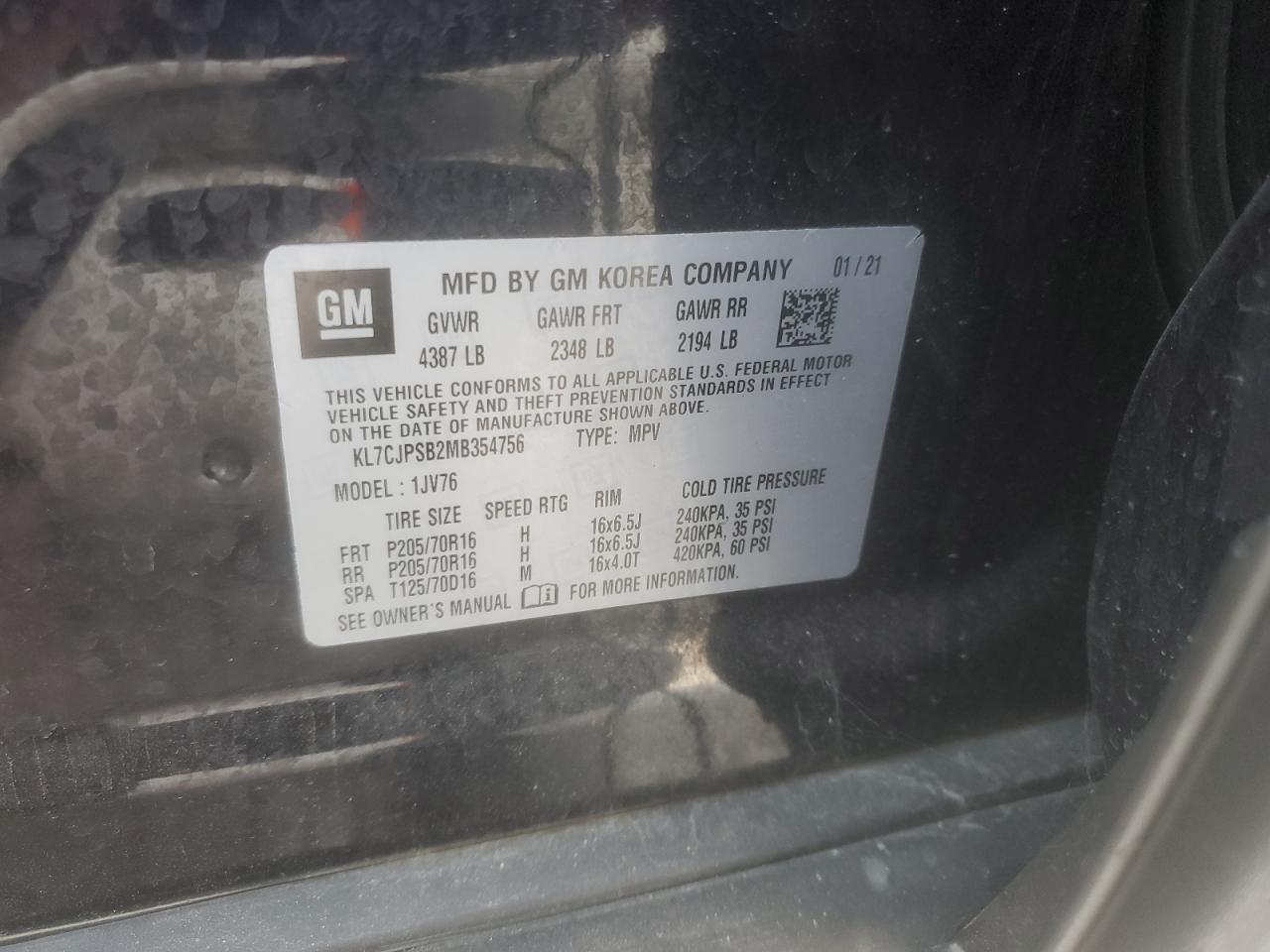 2021 CHEVROLET TRAX 1LT photo 27