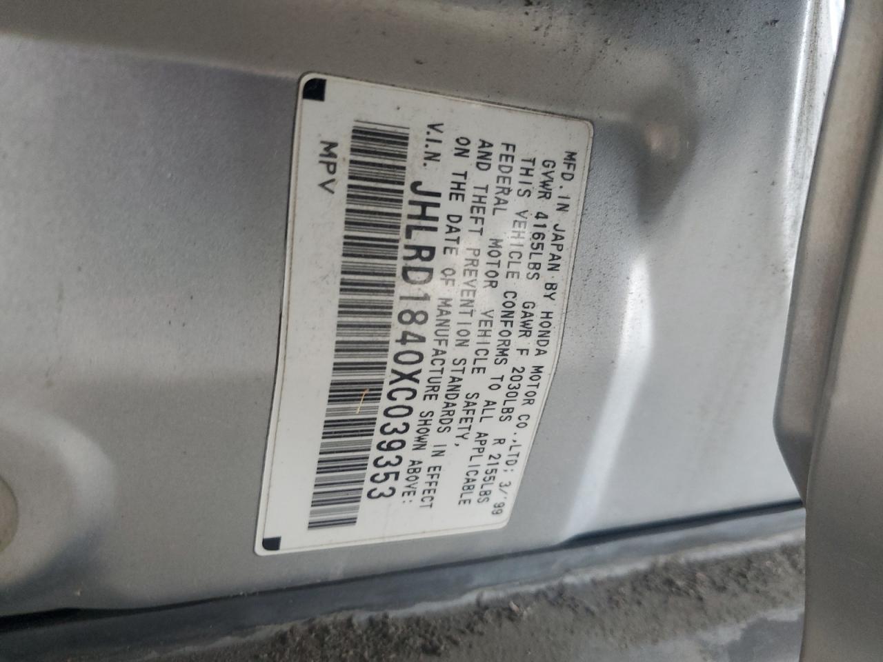 1999 HONDA CR-V photo 12