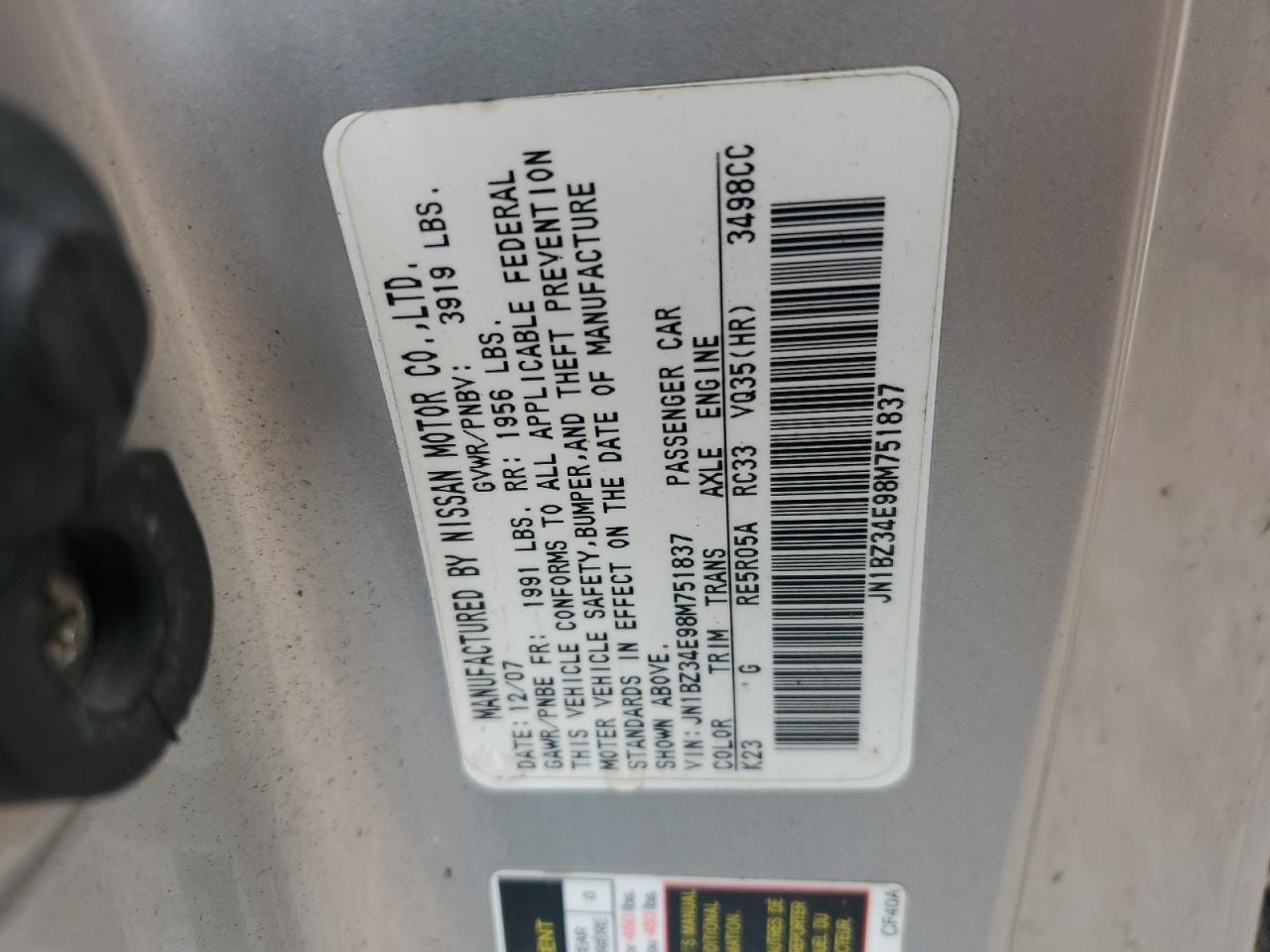 2008 NISSAN 350Z COUPE photo 12