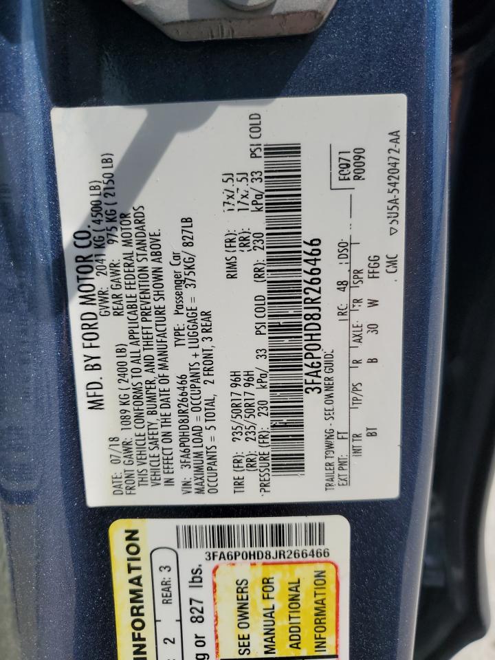 2018 FORD FUSION SE photo 34