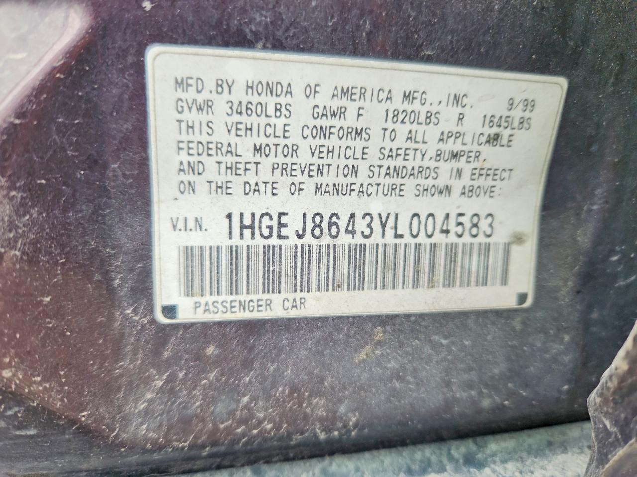 2000 HONDA CIVIC EX photo 34