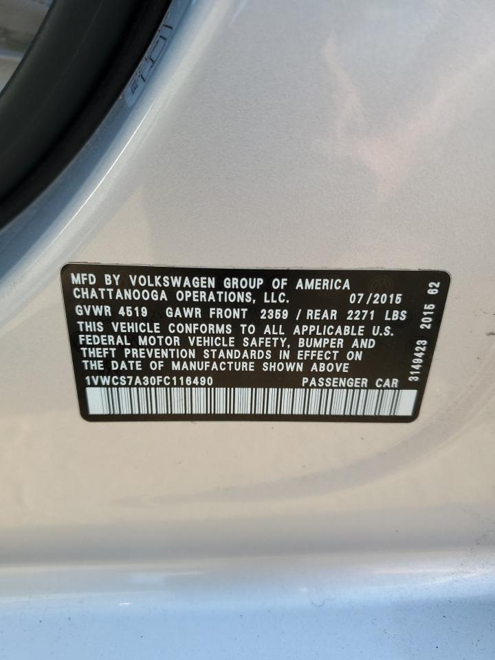 2015 VOLKSWAGEN PASSAT SEL photo 23