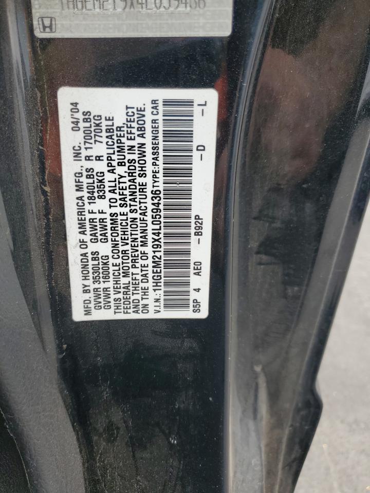 2004 HONDA CIVIC EX photo 12