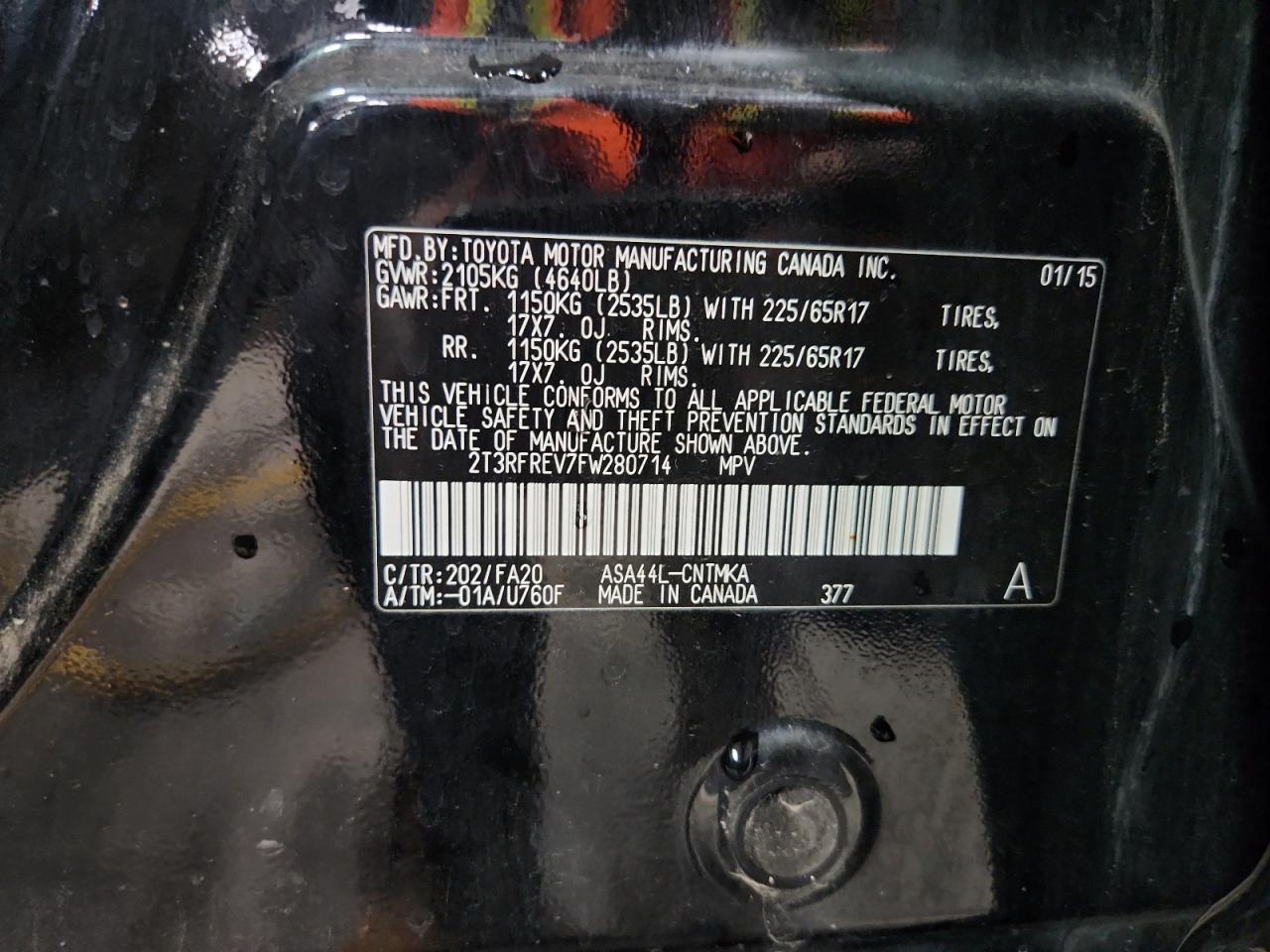2015 TOYOTA RAV4 XLE photo 13
