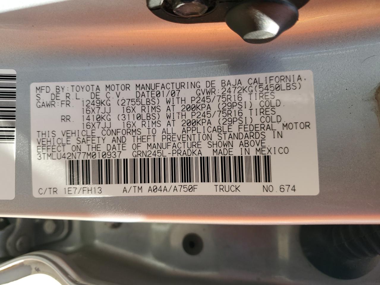 2007 TOYOTA TACOMA V6 photo 23