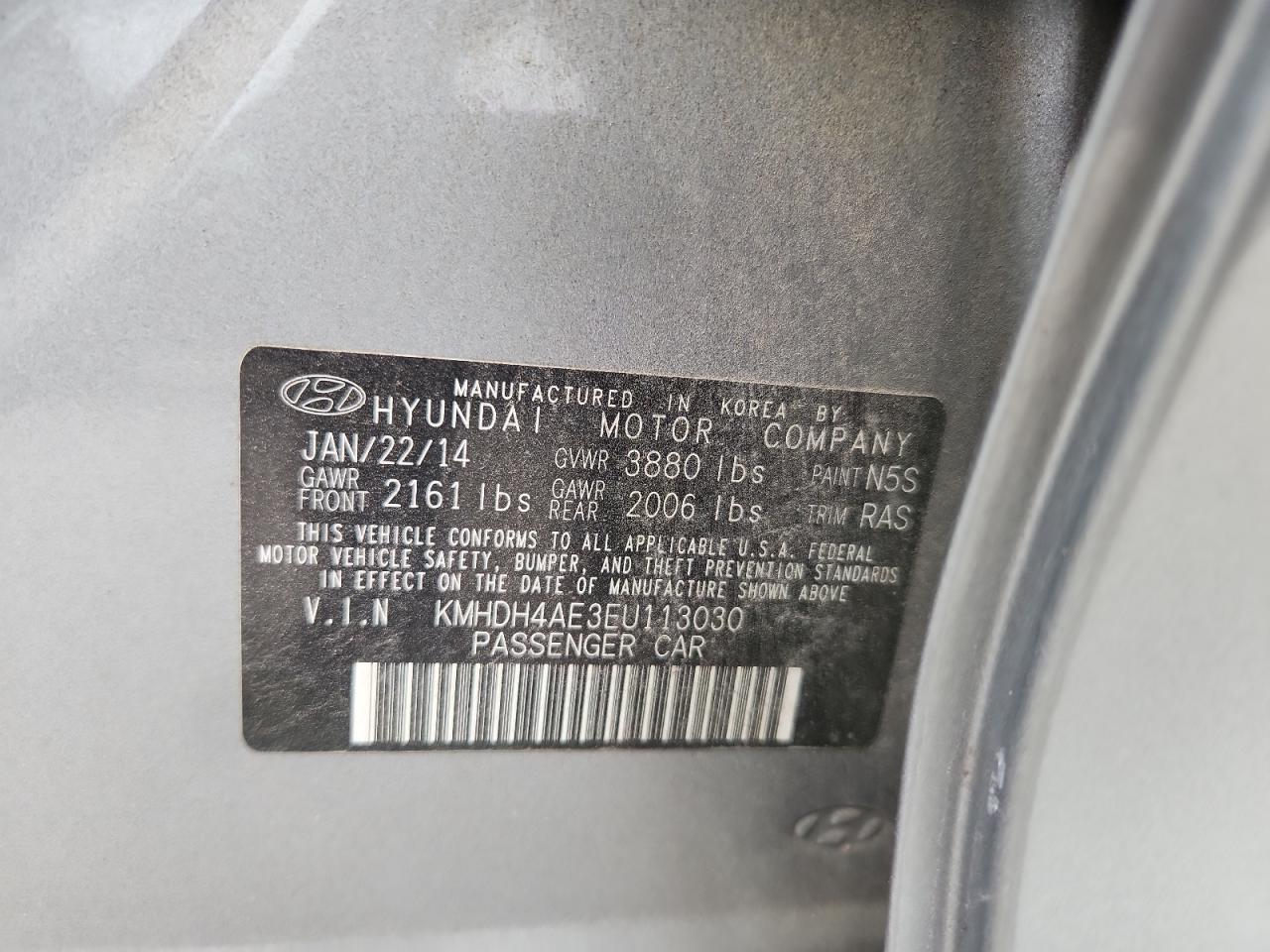 2014 HYUNDAI ELANTRA SE photo 13