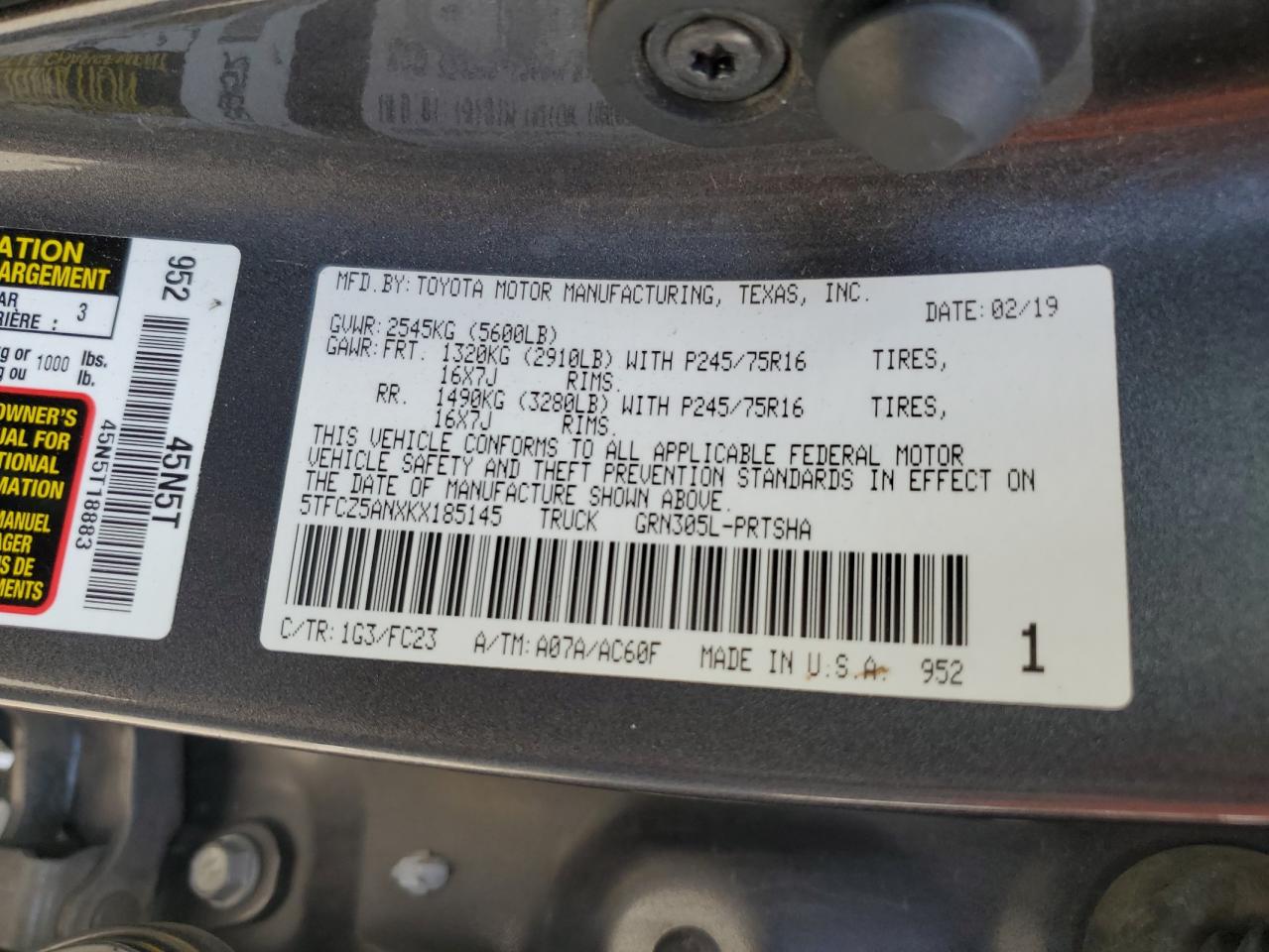 2019 TOYOTA TACOMA DOUBLE CAB photo 12