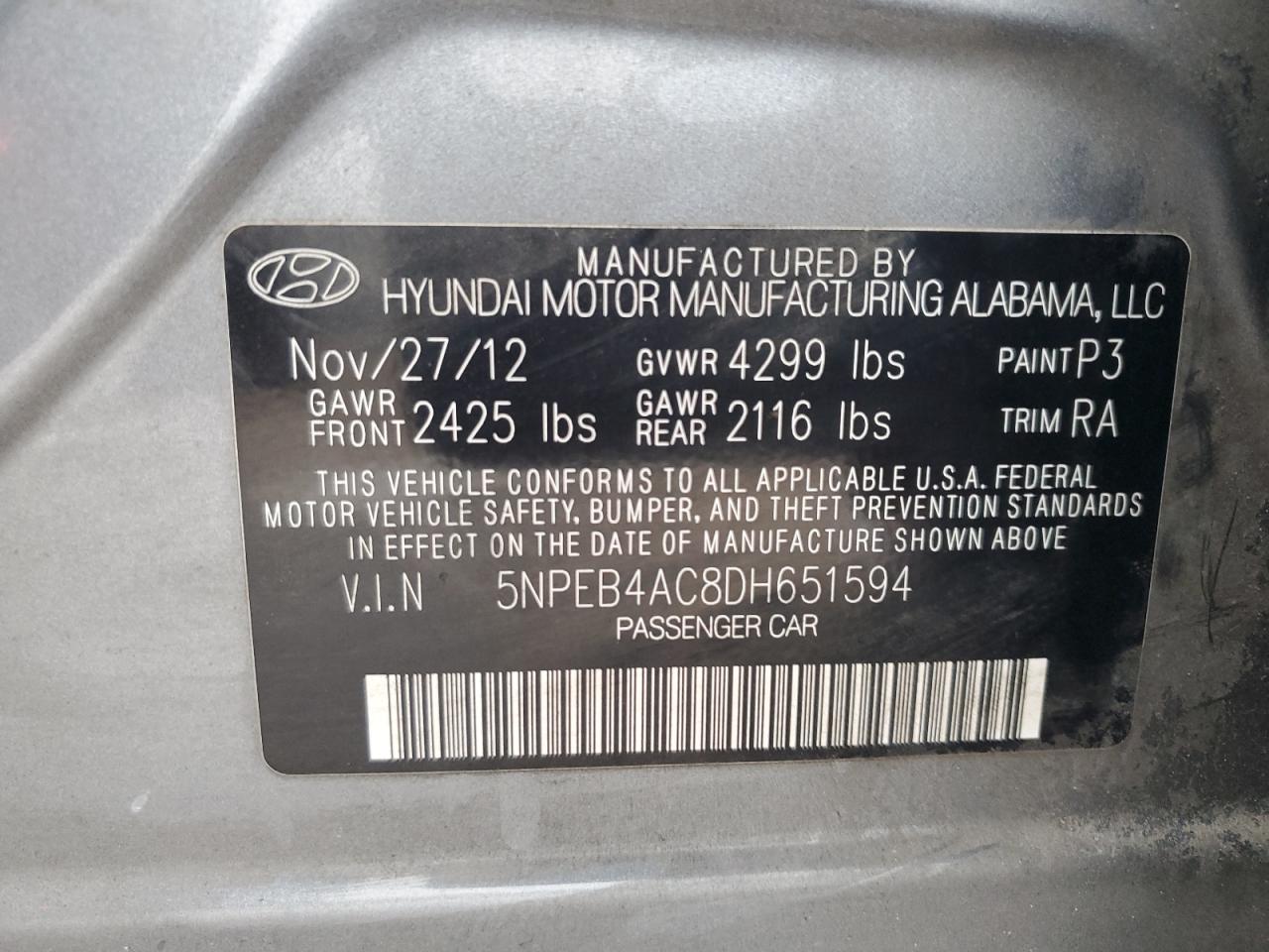 2013 HYUNDAI SONATA photo 12