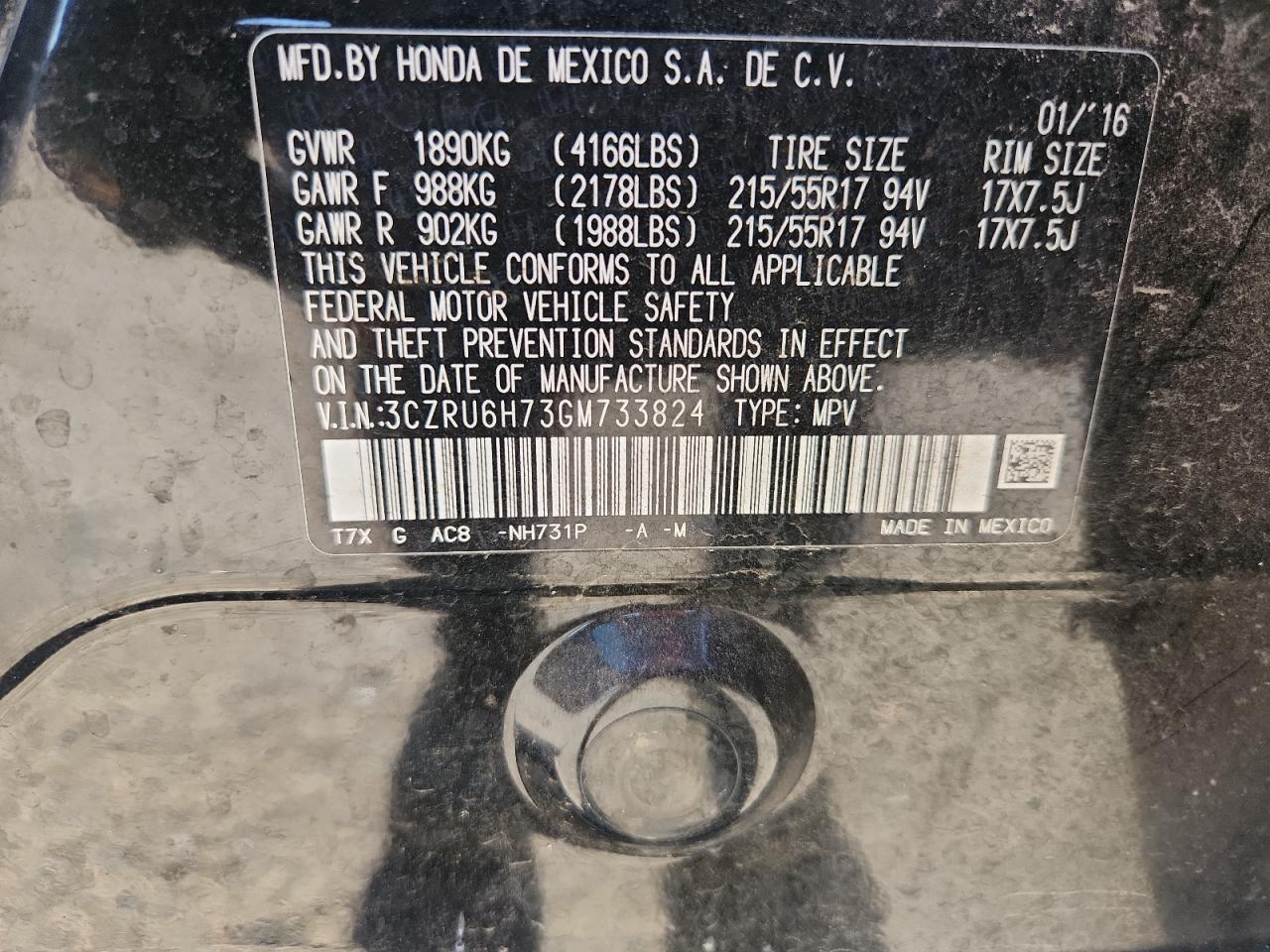 2016 HONDA HR-V EXL photo 25