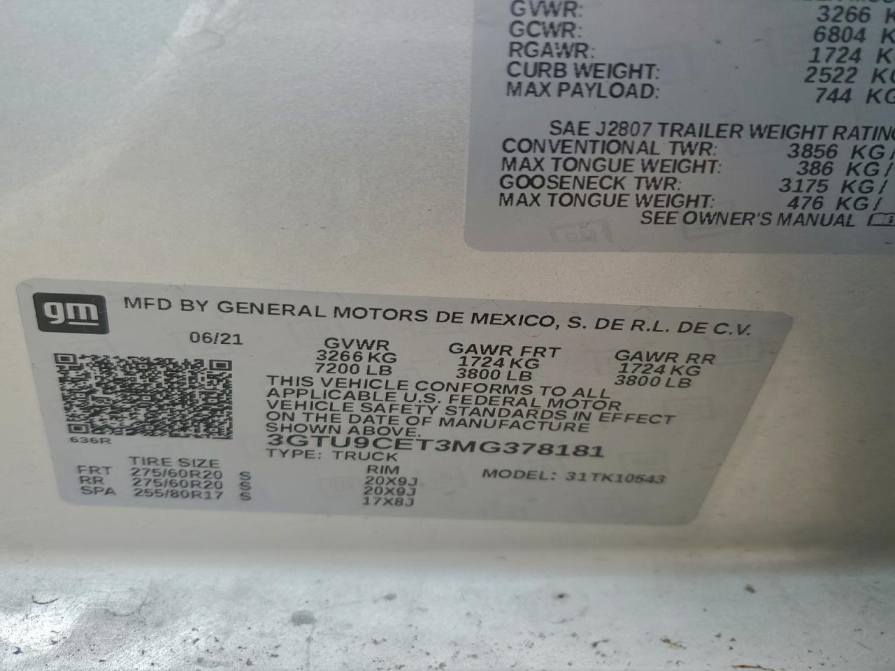 2021 GMC SIERRA K1500 ELEVATION photo 12