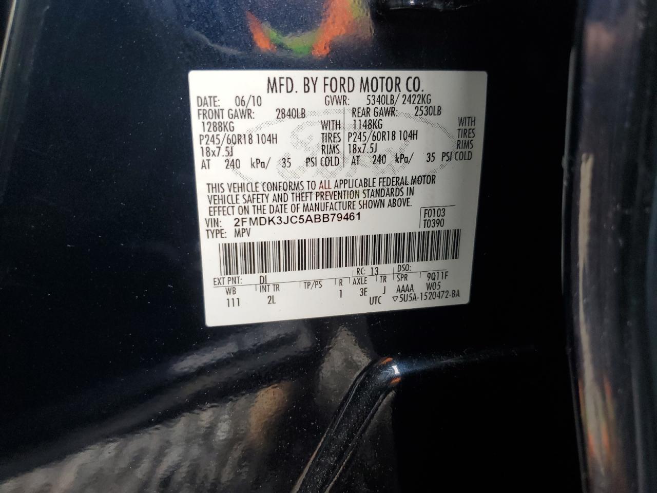 2010 FORD EDGE SEL photo 25