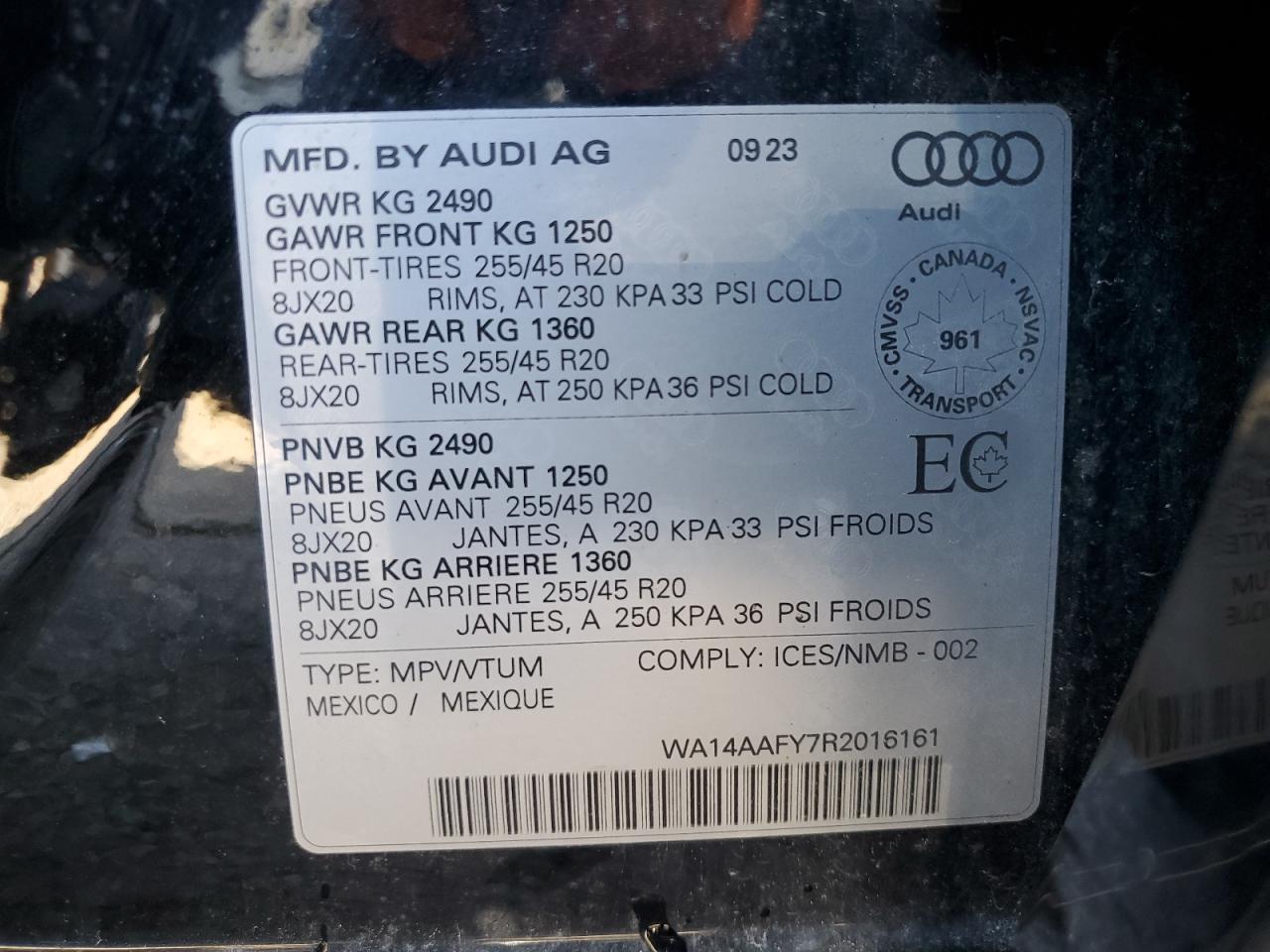 2024 AUDI Q5 SPORTBACK PREMIUM 45 photo 13