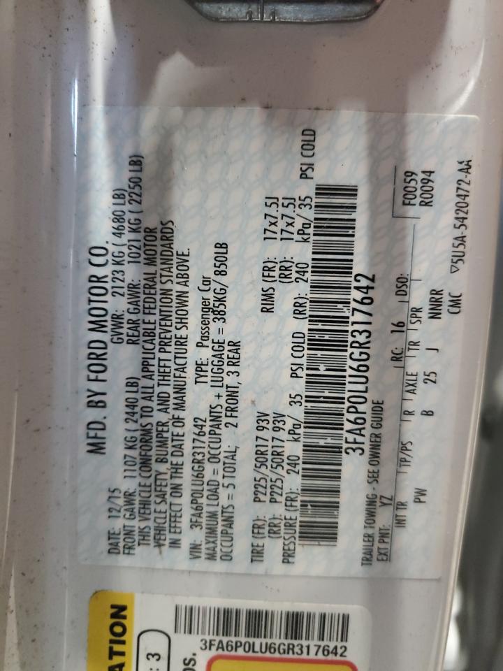 2016 FORD FUSION SE HYBRID photo 12