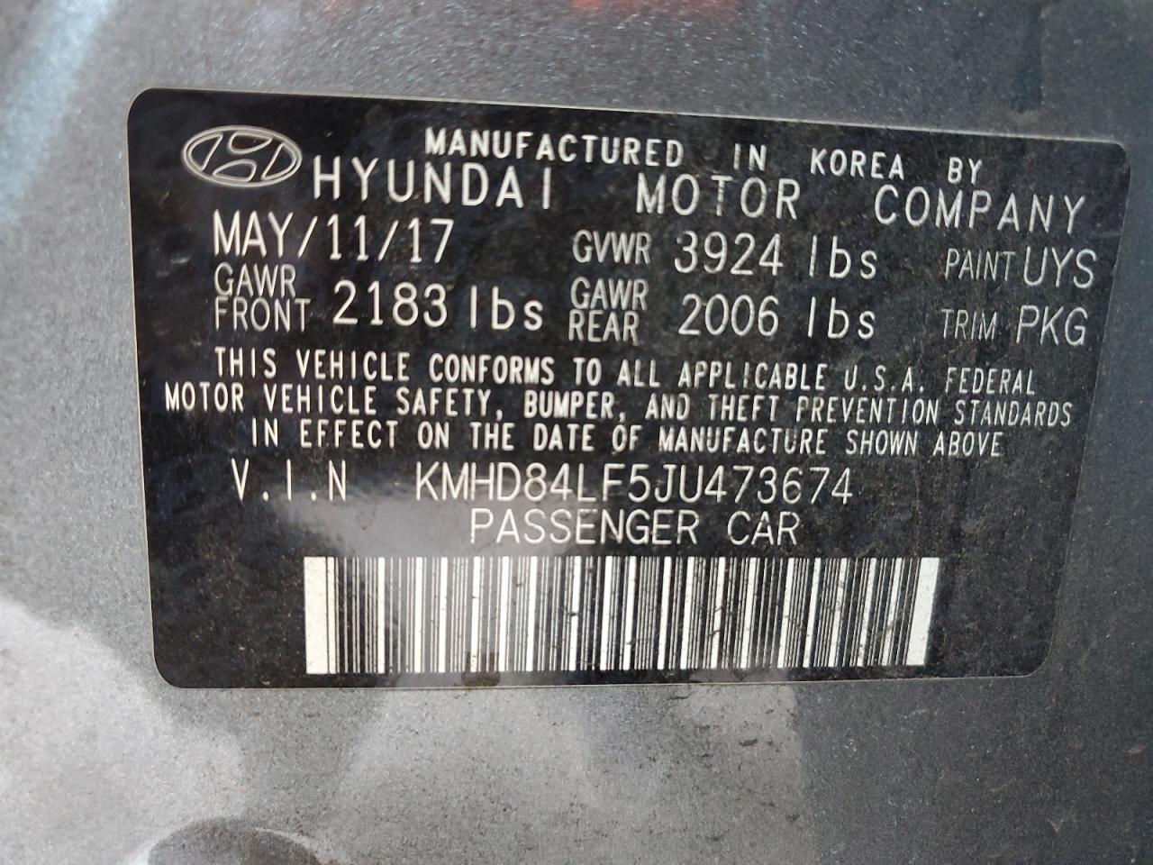 2018 HYUNDAI ELANTRA photo 45
