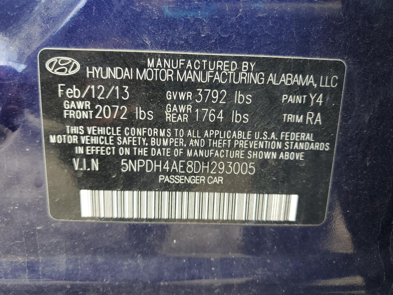 2013 HYUNDAI ELANTRA GLS photo 34