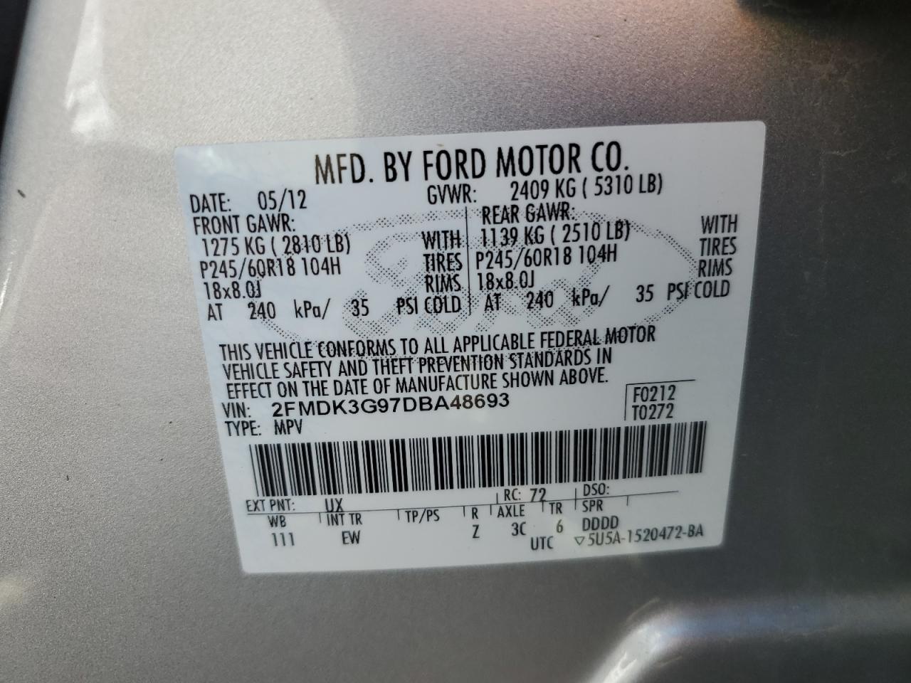2013 FORD EDGE SE photo 25