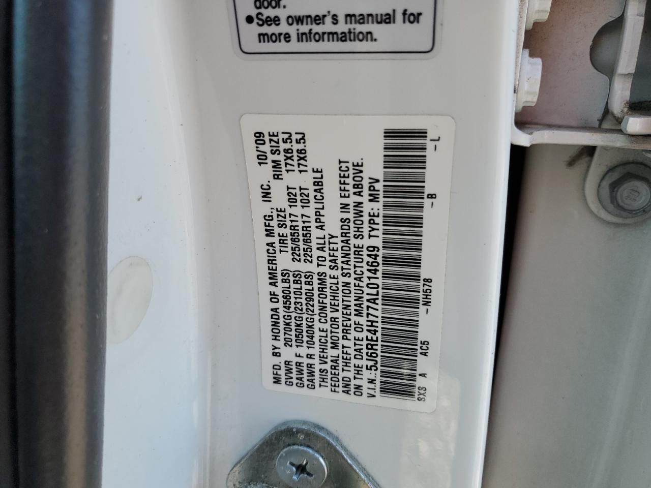 2010 HONDA CR-V EXL photo 25