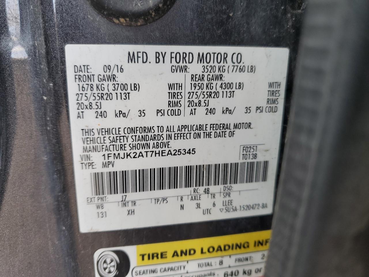 2017 FORD EXPEDITION EL LIMITED photo 40