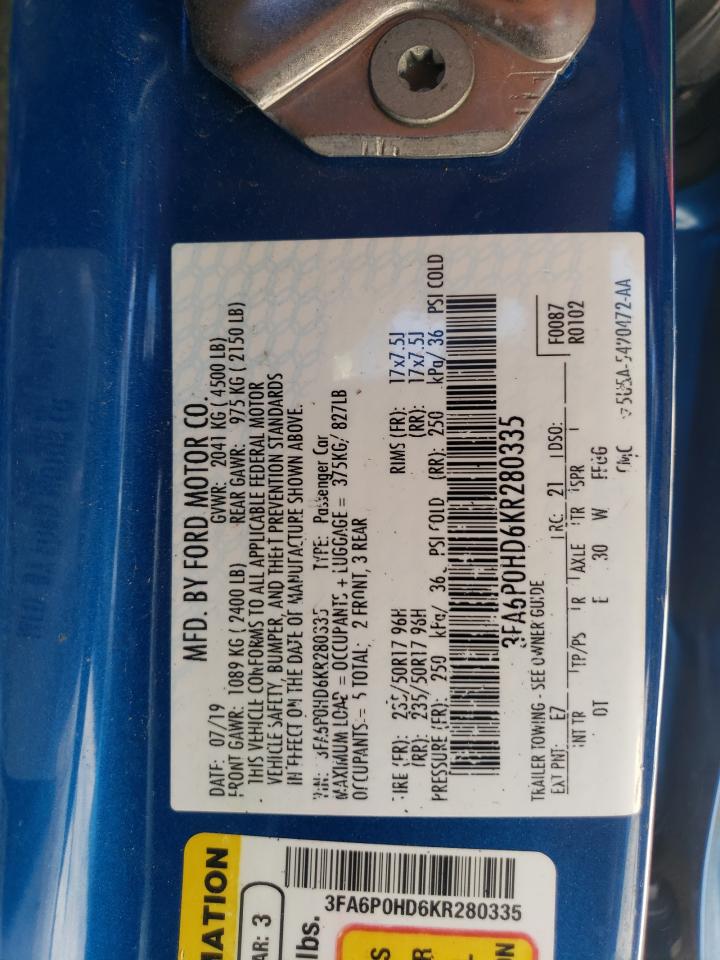 2019 FORD FUSION SE photo 34