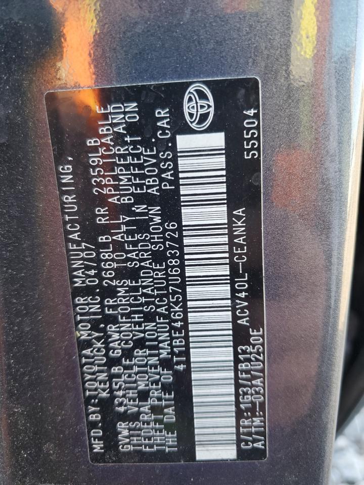 2007 TOYOTA CAMRY CE photo 25