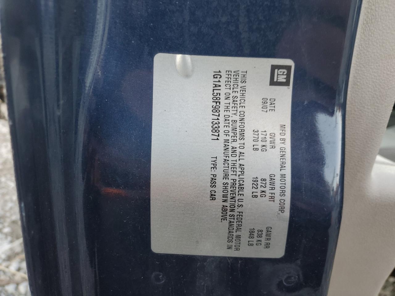 2008 CHEVROLET COBALT photo 23